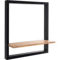 Ράφι Δρυς σε Μαύρο Πλαίσιο 40x10x40cm