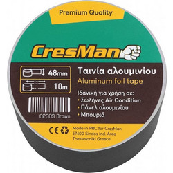 Ταινία αλουμινίου μαύρη 48mm x 10m Cresman