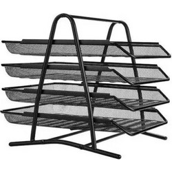 Δίσκος Εγγράφων Μεταλλικός 4 Επιπέδων 295x350x325mm Motarro MI005-3