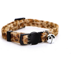 Περιλαίμιο με Καμπανάκι και Animal Print Leopard για Γάτες W1.0*L20-30cm