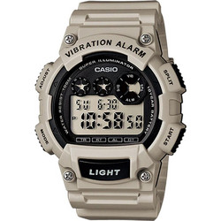Casio Ψηφιακό Ανδρικό Ρολόι Χρονογράφος με Μπεζ Καουτσούκ Λουράκι W-735H-8A2