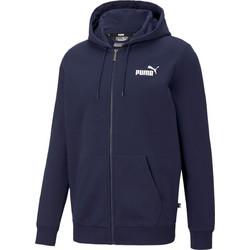 Puma Essentials Logo Ανδρική Ζακέτα Φούτερ με Κουκούλα και Φερμουάρ Μπλε 586702-06
