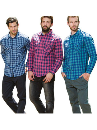 Πουκάμισο Slim fit μακρυμάνικο DOUBLE GS-440