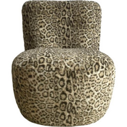 Πολυθρόνα Coco Leopard Ξύλο πεύκου/Υφάσμα Μπουκλέ Ύ: 71,0 Β: 72,5 Μ: 58,0 εκ