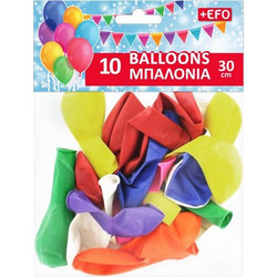 EFO Μπαλόνια 30cm 10 Xρώματα 10τεμ