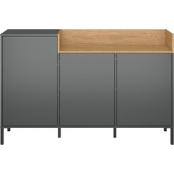 Μπουφές Beril Ανθρακί-Χρυσό Δρυς 155.1x42x98.6cm