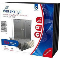 MediaRange CD Slimcase for 1 Disc 5.2mm Black Tray (10 Pack) (MRBOX32)