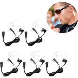 Σετ 5 x Ακουστικά Handsfree 2pin Ασύρματου Spiral Σιλικόνης με Μικρόφωνο Πέτου & Πλήκτρο PTT για Baofeng, PMR, Midland TALK LINE Double Pin