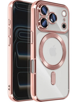 MagSafe TPU Color Chrome Case protect lens for iPhone 17 Pro Rose Gold