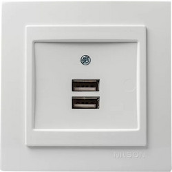 GEYER ΧΩΝΕΥΤΗ ΠΡΙΖΑ ΡΕΥΜΑΤΟΣ ΜE 2 Θύρες USB NILSON ΛΕΥΚΗ 24111081