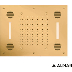 ΚΕΦΑΛΗ ΟΡΟΦ.TEMPTATION 63x48 ΗΧΟΣ-ΧΡΩΜΑΤ.ALMAR INOX PVD BRUSHED GOLD
