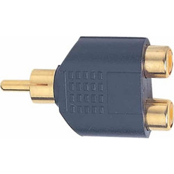 ELECTROVISION Gold Plated Phono Plug to 2x RCA Phono Sockets Set Parallel Adaptor (F371D)