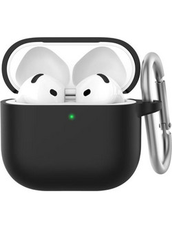 Θήκη Σιλικόνης AhaStyle WG163 Apple AirPods 4 Premium με Γάντζο Μαύρο