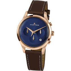 Jacques Lemans Retro Classic Ανδρικό Ρολόι Χρονογράφος με Καφέ Δερμάτινο Λουράκι 1-2067G
