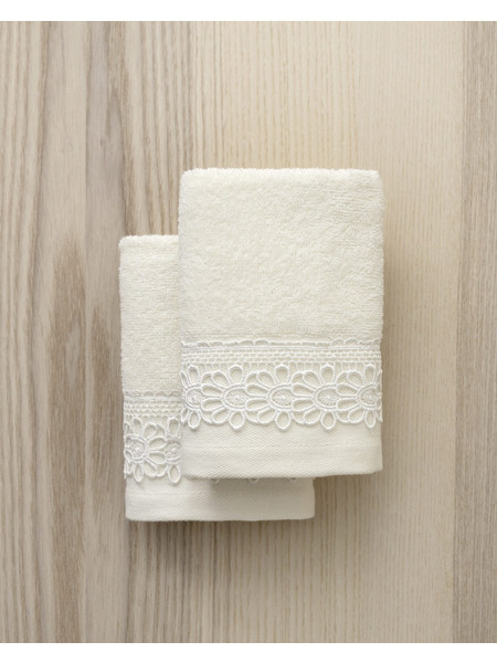 Σετ Πετσέτες (2 x 30x50) - Amara Ivory της Nima Home 100% Cotton, 400 gsm Σετ (2 x 30x50)
