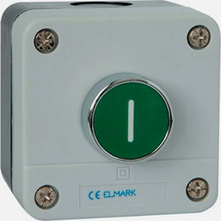 Βιομηχανικό Μπουτόν Elmark EL1-B102 1NO 6A IP44 - Πράσινο, Ελατήριο & Πίνακας