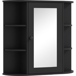 HOMCOM 834-203V80BK Ορθογώνιος Καθρέπτης Μπάνιου με Ντουλάπι & Ράφι MDF Μαύρο 66x17x63cm 8056644382820