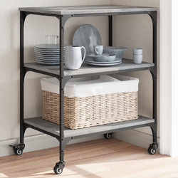 vidaXL Τρόλεϊ Κουζίνας Sonoma Γκρι 60x41x76cm από Επεξεργασμένο Ξύλο 1 τεμ