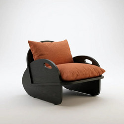 Stewe Home Μπερζέρα Πορτοκαλί 65x55x55