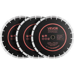 VEVOR Δίσκοι Κοπής Διαμαντιού 306 mm, Σετ 3 Τεμαχίων, Φ25,4 mm για Μπετόν και Τοιχοποιία HNTJDP12INCHAVLQ7001V0
