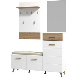 ΕΠΙΠΛΟ ΧΩΛ ΜΕ ΚΑΘΡΕΦΤΗ SEIN ARTISAN-WHITE HIGH GLOSS FOIL 141x36x190εκ fxtr