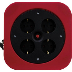 REV Cable Box S S-Box Red Μπαλαντέζα Καρούλι 4 Θέσεων με Καλώδιο 10m 0010012600