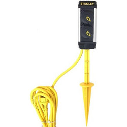 Stanley Πολύπριζο Eξωτερικού Xώρου 2x Schuko Με Ακίδα Γείωσης 5m Mαύρο Κίτρινο