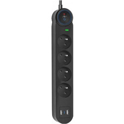ART Extension Cord 4 Sockets + 2 x Usb A + Usb C FU815 3 m black