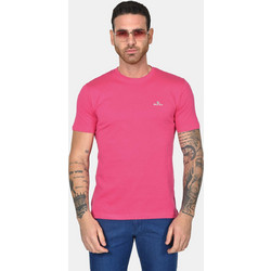 Ανδρικό T-shirt Από 100% Βαμβάκι Normal Fit Με Στρογγυλή Λαιμόκοψη - ΦΟΥΞΙΑ
