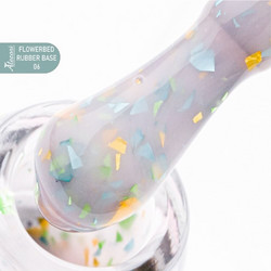 Alezori Flowerbed 06 Rubber Base Glitter Ημιμόνιμο Βερνίκι Νυχιών 15ml