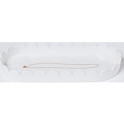 Διακοσμητική Πιατέλα Gold Necklace RD0017683 17,9x7,6x2cm White-Gold Raeder Πορσελάνη