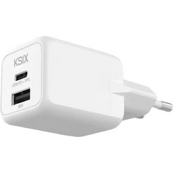 Ksix GaN Φορτιστής χωρίς Καλώδιο με Θύρα USB-A & Θύρα USB-C 20W Power Delivery