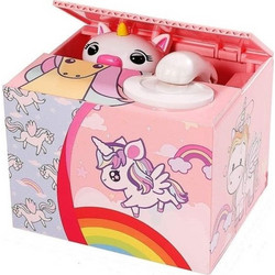 Κουμπαράς Πλαστικός Saving Box Cat Unicorn Color Pink - OEM