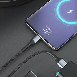 3MK LED / Braided USB 2.0 to micro USB Cable Μαύρο 1m 1τμχ