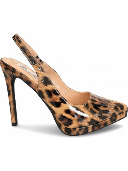 Γόβες animal print λουστρίνι με φιάπα