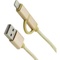 Awei CL-930C Braided USB to micro USB / Lightning Cable Χρυσό 0.2m Χρυσό Braided Lighting Micrο/USB