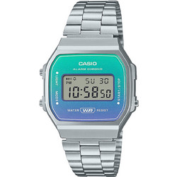 Casio Vintage Ψηφιακό Ανδρικό Ρολόι Χρονογράφος με Ασημί Μεταλλικό Μπρασελέ A-168WER-2AEF