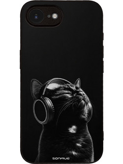 Sonique Men's Edition Θήκη με Σχέδιο «Audio Kitten - Black» (iPhone 16e / 17e)
