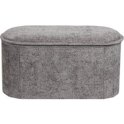 Σκαμπό-μπαούλο Trebia pakoworld γκρι ύφασμα 76x38x38εκ