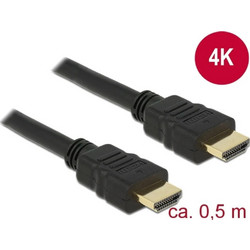 DeLOCK Καλώδιο HDMI Male to HDMI Male 0.5m Black