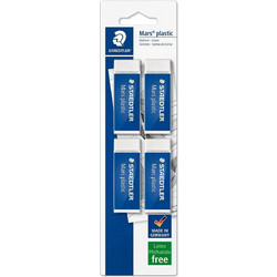 Staedtler Blister 4 Γόμες Mars Plastic 526 (52650BK4D4)