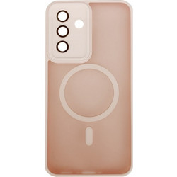 Back Cover Bumper Plexiglass με MagSafe και Προστασία Καμερών για Samsung S25 FE Σομόν