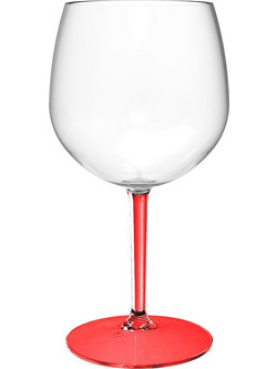 GoldPlast Ποτήρι Κοκτέιλ Πλαστικό Κολωνάτα Balloon Tonic Κόκκινο Διαφανές 582ml 5031-ROTR