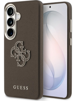 Guess Grained Big 4G Metal Logo Back Cover Brown (Samsung Galaxy S26+)