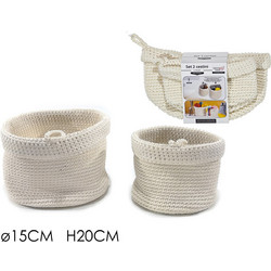 Καλάθια σετ 2 Φ15/20cm λευκό 642887