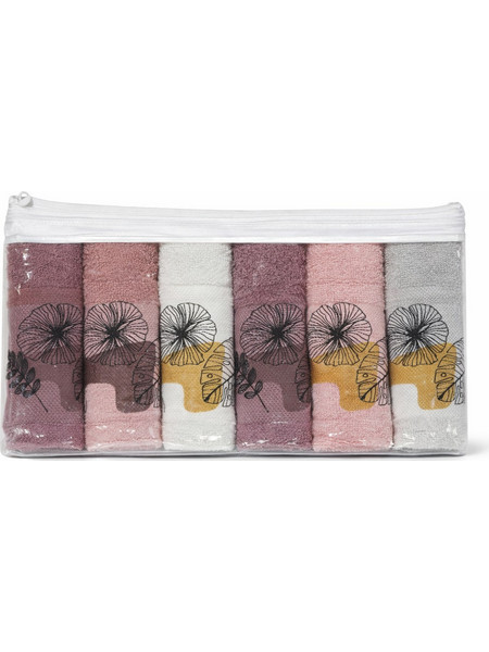 Σετ Ποτηρόπανα 6 Τεμαχίων 30x50 Cosmin Daily Kitchen Pink/white