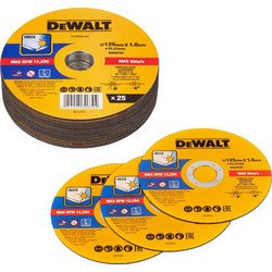 Δίσκοι κοπής Inox DeWalt 125 x 22,23mm x 1mm DT20594 Σετ 25 τεμ