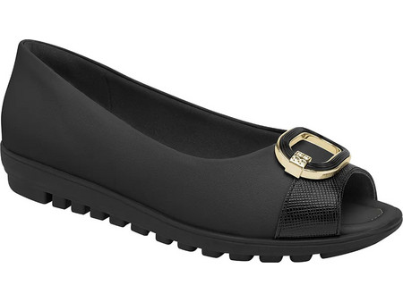 Γυναικείο φλάτ Peep Toe της PICCADILLY από τεχνόδερμα σε Μαύρο