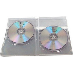 Θήκη Διπλή για DVD Πλαστική Διαφανής Λευκή