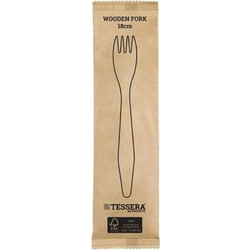 Πιρούνι Ξύλινο Συσκευασμένο 18cm (100 τεμ.) Tessera (QA123BWUWVP)